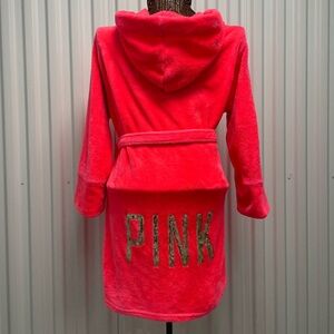 Victoria Secret “PINK” Sequins Fleece Plush Bath Robe Size M/L